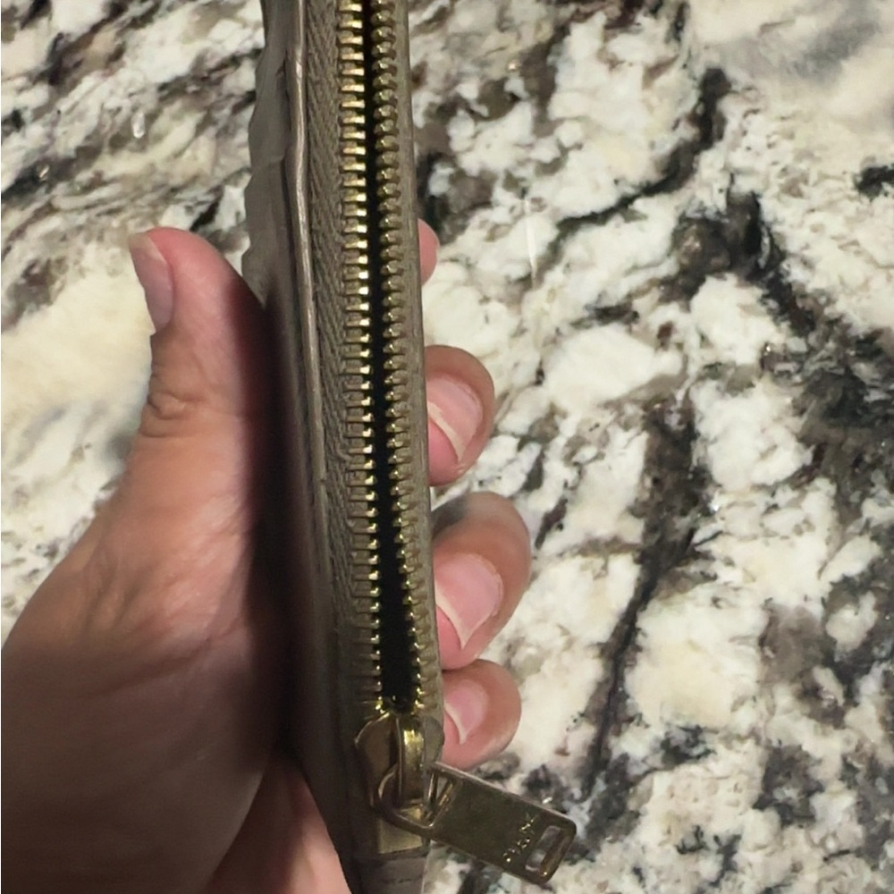 Celine Gray Leather Card Holder with Gold Accents - Picture 4 of 7